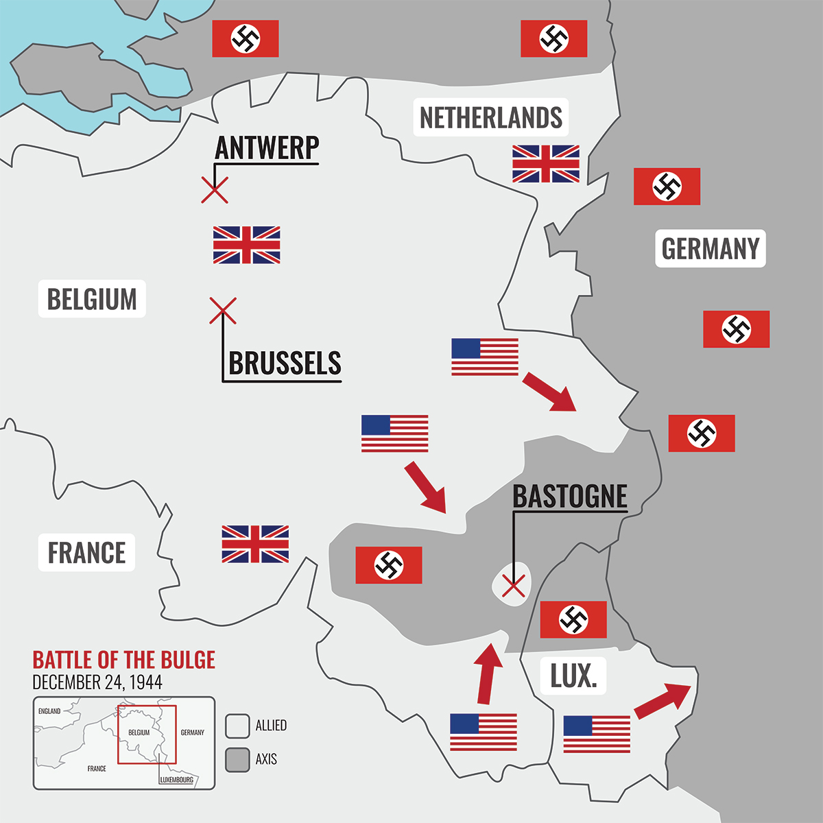 Battle Of The Bulge Map WW2 Wargame 